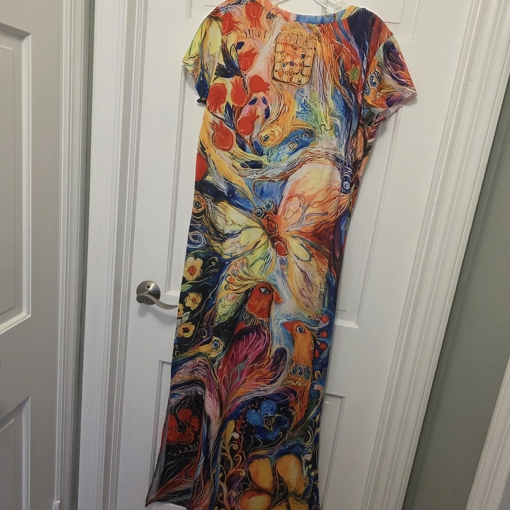 NWT Noracora Colorful Artsy Print Maxi Dress Size Small, Resortwear - Picture 10 of 10